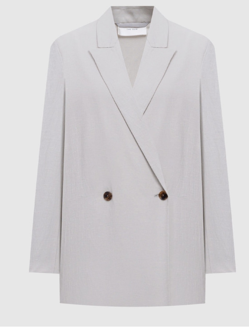 THE ROW Nat grey double-breasted silk and linen jacket